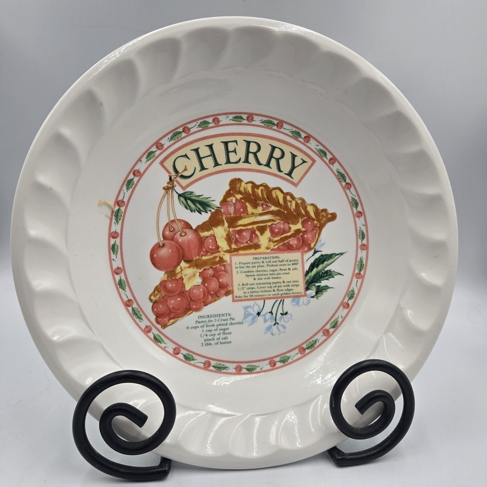 Golden Pie Collection Cherry‎ Pie Plate Dish recipe Himark Vintage Cottagecore